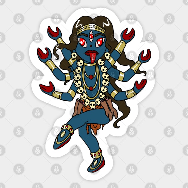 Kali Hindu Goddess of Destruction CHIBI MONSTER GIRLS Series I Sticker by angelasasser